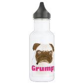 Personalisierter mürrischer Puggy mit Zigarre Edelstahlflasche (Links)