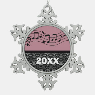 Personalisierter Musik-Geschenk-Band-Chor Schneeflocken Zinn-Ornament