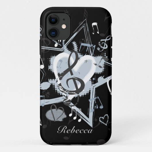 Personalisierter musikalischer Stern merkt Case-Mate iPhone Hülle (Rückseite)