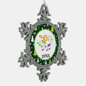 Personalisierter Musiknoten und Personal-Chor oder Schneeflocken Zinn-Ornament (Links)