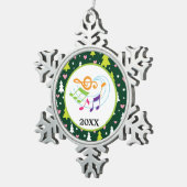 Personalisierter Musiknoten und Personal-Chor oder Schneeflocken Zinn-Ornament (Rechts)