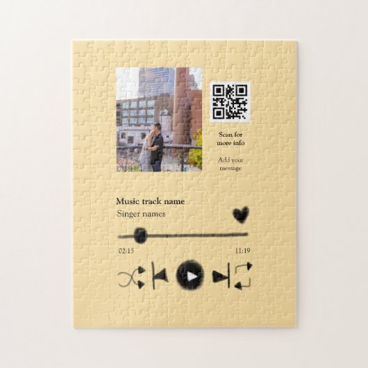 Personalisierter Musikplayer Liebespaar QR-Code Te Puzzle (Vertikal)