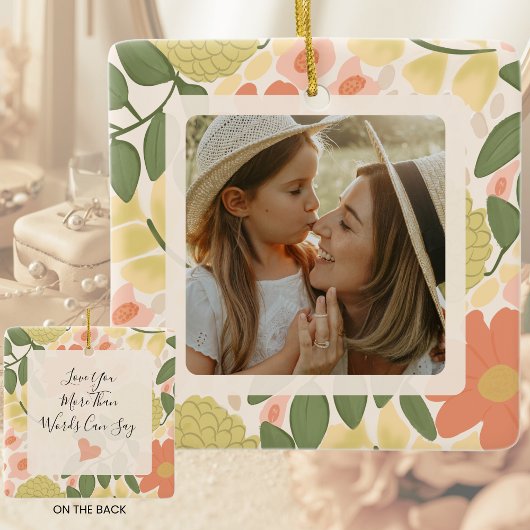 Personalisierter Mutter-Tochter-Schmuckanhänger Keramikornament