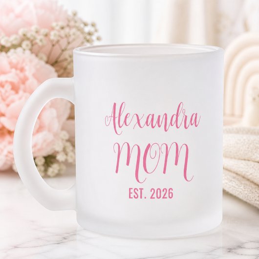 Personalisierter Muttername Established Pink Schri Mattglastasse