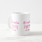 Personalisierter Muttername Established Pinkschrif Kaffeetasse (Vorderseite Links)