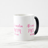 Personalisierter Muttername Established Pinkschrif Verwandlungstasse (VorderseiteRechts)