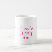 Personalisierter Muttername Established Pinkschrif Verwandlungstasse (Mittel)