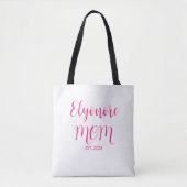 Personalisierter Muttername Gründungsdatum Pink Sc Tasche (Vorderseite)
