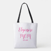 Personalisierter Muttername Gründungsdatum Pink Sc Tasche (Rückseite)