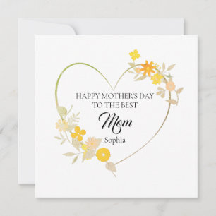 Personalisierter Muttername Muttertag Florales Her Karte