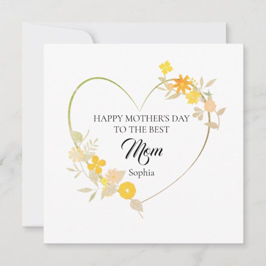 Personalisierter Muttername Muttertag Florales Her Karte (Vorderseite)