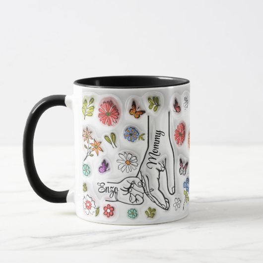 Personalisierter Muttertag "3D-Effekt" Tasse (Links)