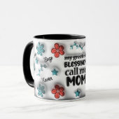 Personalisierter Muttertag "3D-Effekt" Tasse (Vorderseite Links)