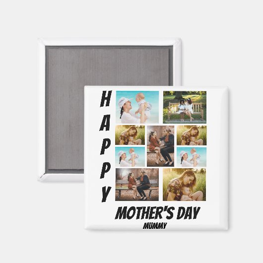 Personalisierter Muttertag 9 FotoCollage Magnet (Vorderseite/Rückseite)