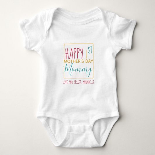 Personalisierter Muttertag Baby Strampler (Vorderseite)
