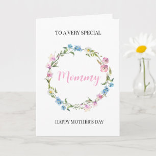 Personalisierter Muttertag-Blumenkranz für Mama Karte