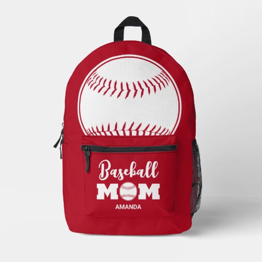Personalisierter Muttertag der Baseball-Mama Bedruckter Rucksack (Vorderseite)