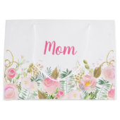 Personalisierter Muttertag der rosa Flora Große Geschenktüte (Vorderseite)