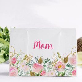 Personalisierter Muttertag der rosa Flora Große Geschenktüte