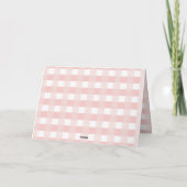 Personalisierter Muttertag Kuh Rosa Gingham Karte (Rückseite)