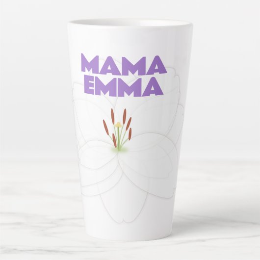 Personalisierter Muttertag Latte Tasse - Weiße Lil (Vorderseite)