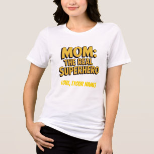 Personalisierter Muttertag: Mama, die wahre Superh Tri-Blend Shirt