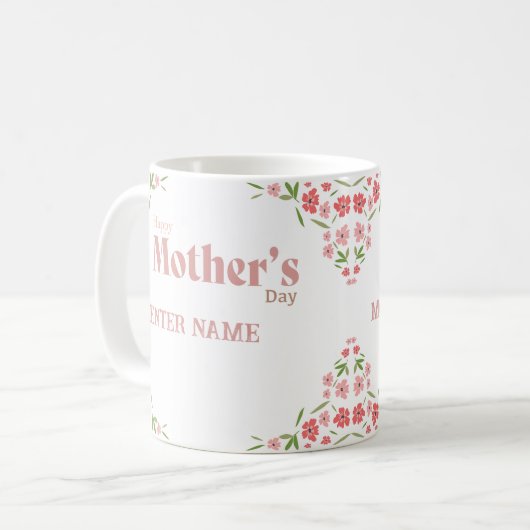 PERSONALISIERTER MÜTTERTAG NAME TASSE (Vorderseite Links)