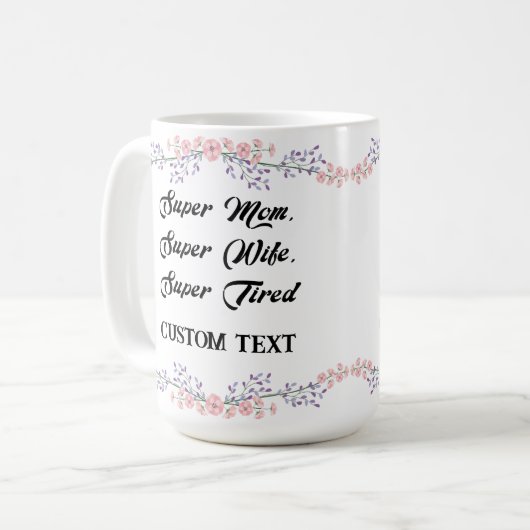 PERSONALISIERTER MÜTTERTAG NAME TASSE (Vorderseite Links)