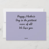 Personalisierter Muttertag, vier Foto Collage Feiertagskarte (Rückseite)