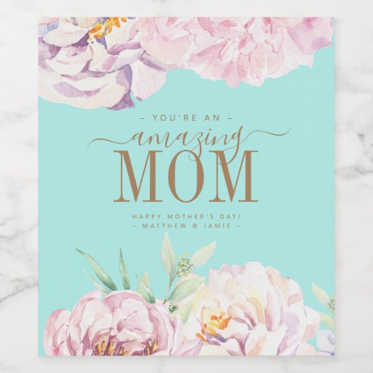 Personalisierter Muttertag Weinetikett (Einzelnes Label)