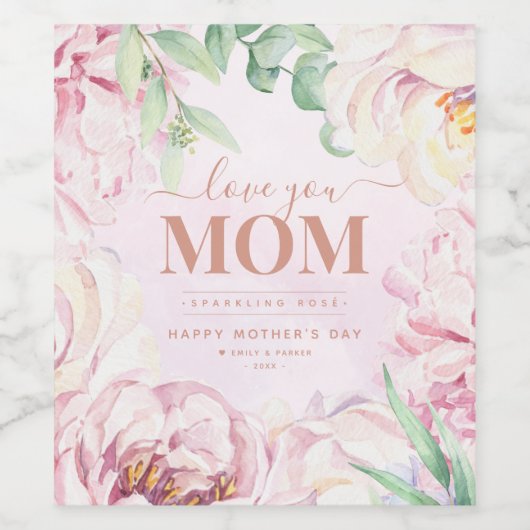 Personalisierter Muttertag Weinetikett (Einzelnes Label)