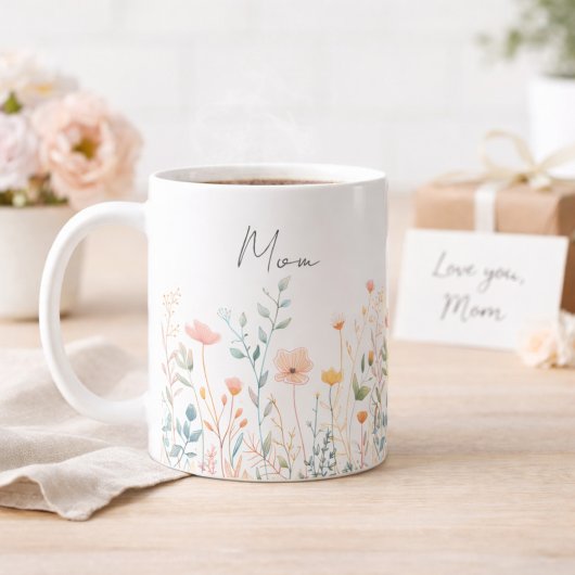 Personalisierter Muttertag-Wildflower-Mom Kaffeetasse