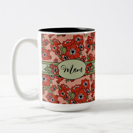 Personalisierter Muttertag Zweifarbige Tasse (Links)