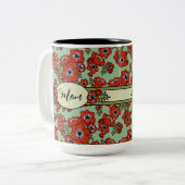 Personalisierter Muttertag Zweifarbige Tasse (Vorderseite Links)