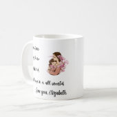 Personalisierter Muttertags-Mutter-Umarmer-Becher Kaffeetasse (Vorderseite Links)