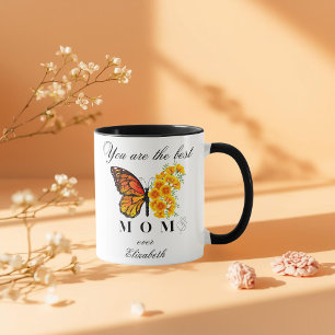 Personalisierter Muttertagsbecher mit floralem Sch Tasse