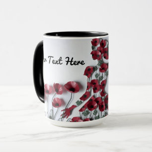 Personalisierter Muttertagsbecher mit roten Mohnbl Tasse