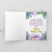 Personalisierter Muttertagsfloraldruck 3 Karte (Innenseite)