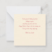 Personalisierter Muttertagsfoto-Collage Mitteilungskarte (Rückseite)