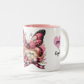 Personalisierter Muttertagsschmetterling Zweifarbige Tasse (VorderseiteRechts)