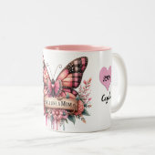 Personalisierter Muttertagsschmetterling Zweifarbige Tasse (VorderseiteRechts)