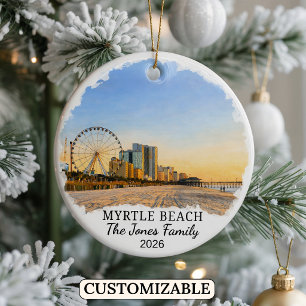 Personalisierter Myrtle Beach Weihnachtsschmuck, S Keramik Ornament