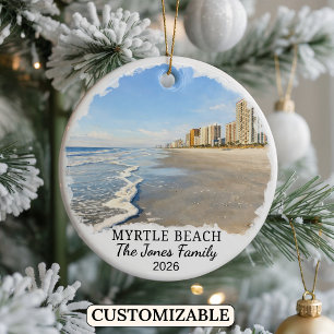 Personalisierter Myrtle Beach Weihnachtsschmuck, S Keramik Ornament