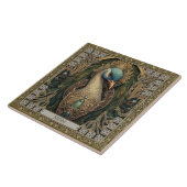 Personalisierter Mystical Peacock Jeweled Splendor Fliese (Seite)