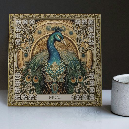 Personalisierter Mystical Peacock Jeweled Splendor Fliese