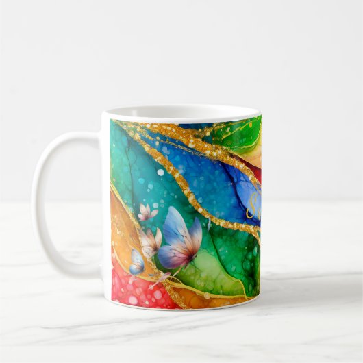 Personalisierter Mystischer Schmetterlingsbecher Kaffeetasse (Links)