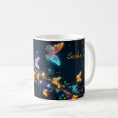 Personalisierter Mystischer Schmetterlingsbecher Kaffeetasse (VorderseiteRechts)