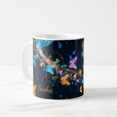 Personalisierter Mystischer Schmetterlingsbecher Kaffeetasse (Vorderseite Links)