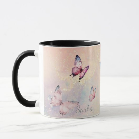 Personalisierter Mystischer Schmetterlingsbecher M Tasse (Links)