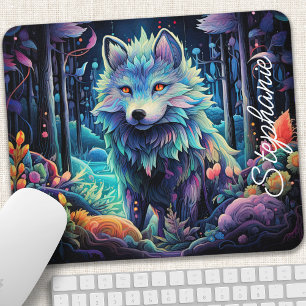 Personalisierter Mystischer Wolfswelpe Mousepad